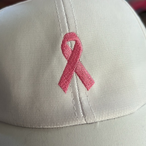 BREAST CANCER Awareness Pink Ribbon Womens Hat - black or white - Picture 3 of 7